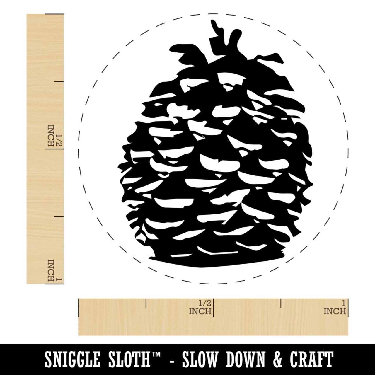 Pinecone Sketch Self-Inking Rubber Stamp for Stamping Crafting Planners